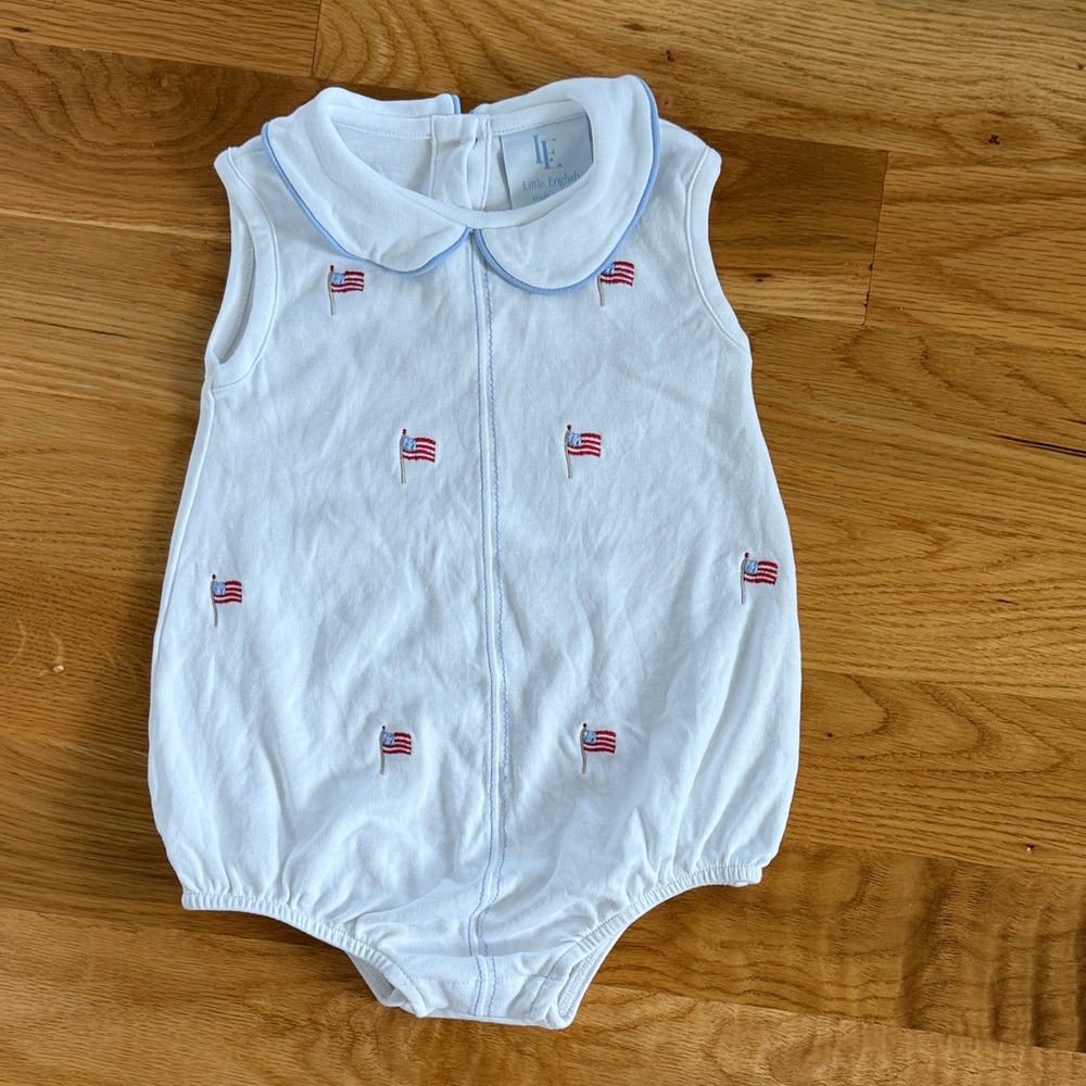 EUC Little English Red, White, and Blue Patriotic Baby Romper 24M